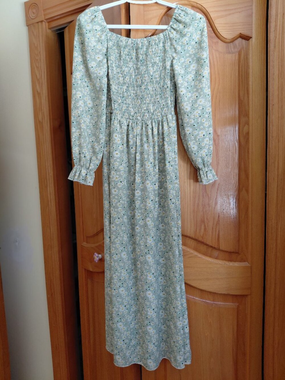 Green floral dress